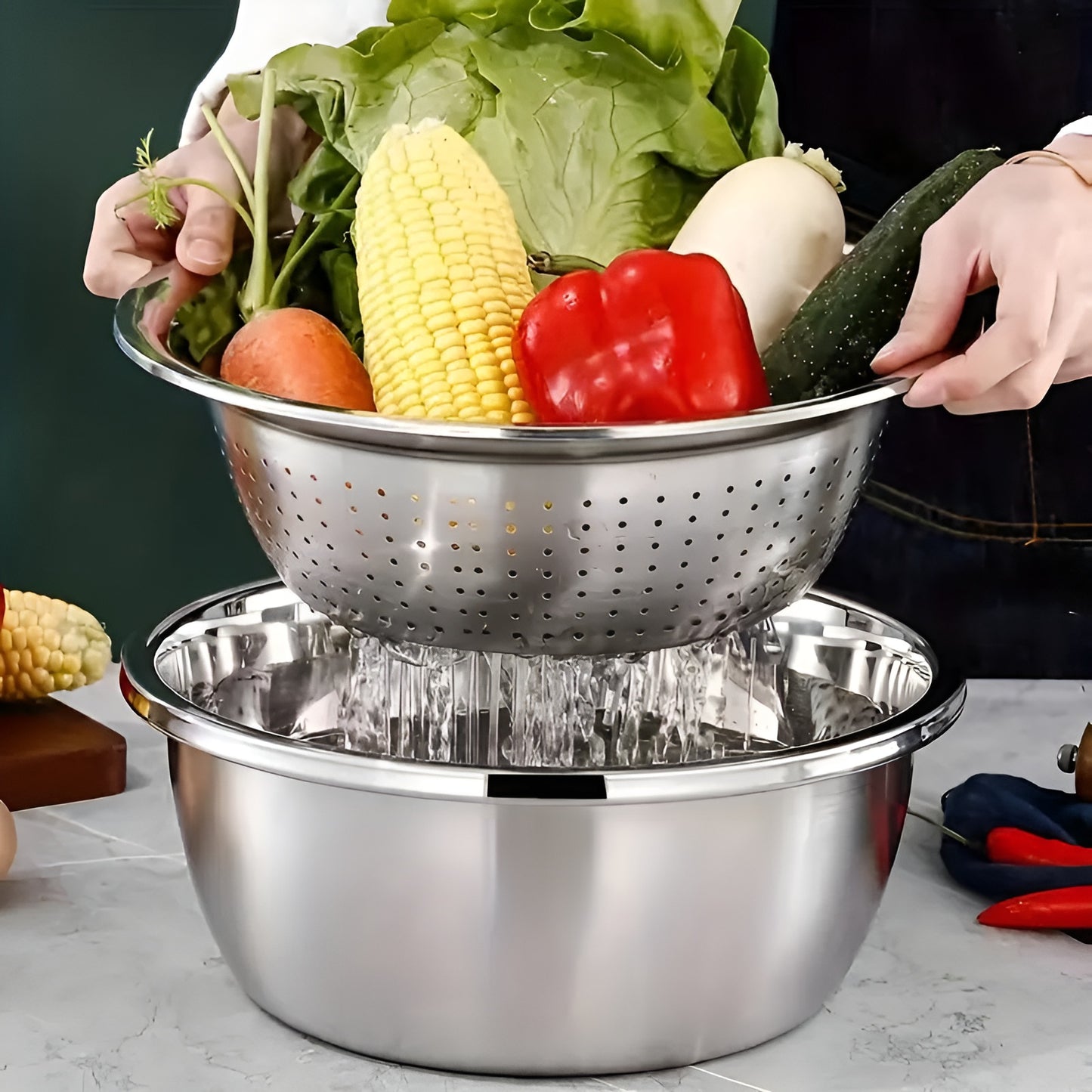Stainless Steel Multipurpose Grater Bowl