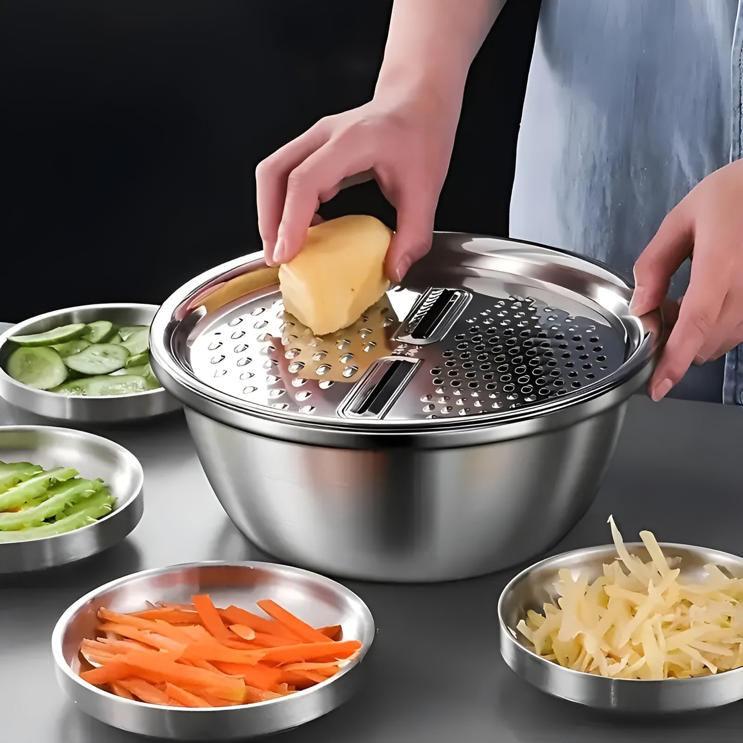 Stainless Steel Multipurpose Grater Bowl