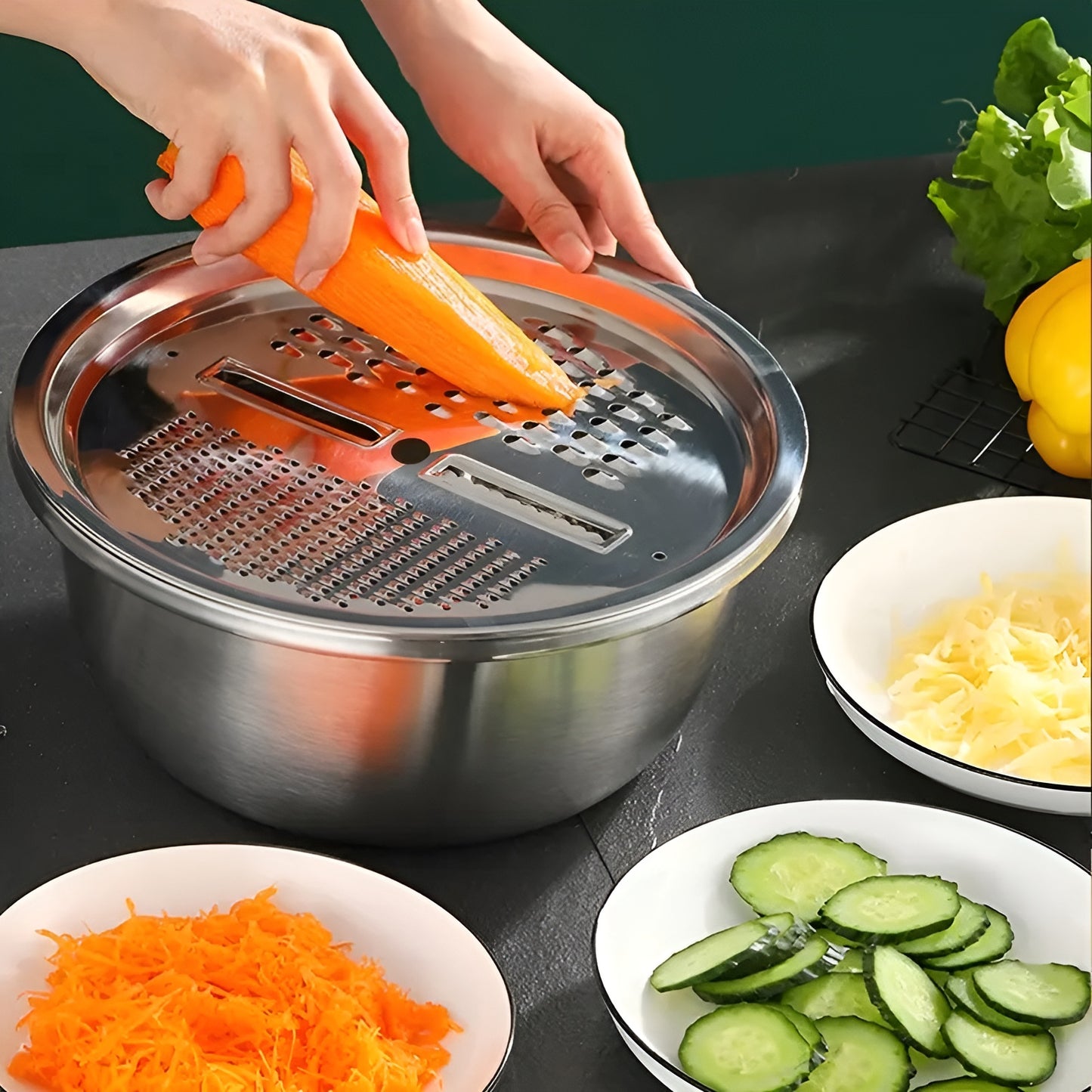 Stainless Steel Multipurpose Grater Bowl