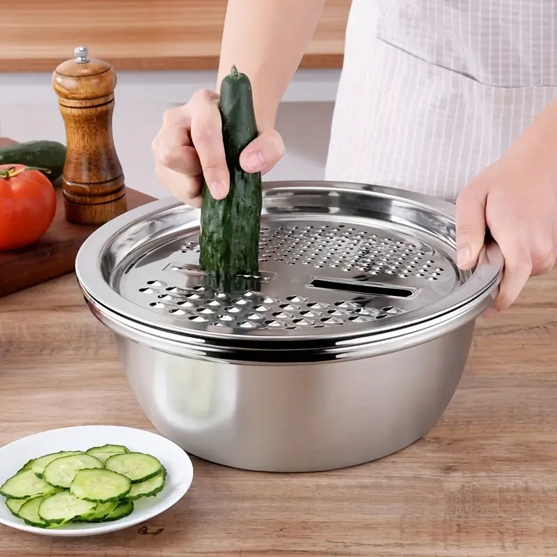 Stainless Steel Multipurpose Grater Bowl